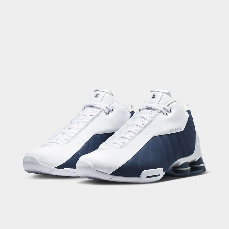 Nike Shox BB4 White / Midnight Navy - Metallic Silver