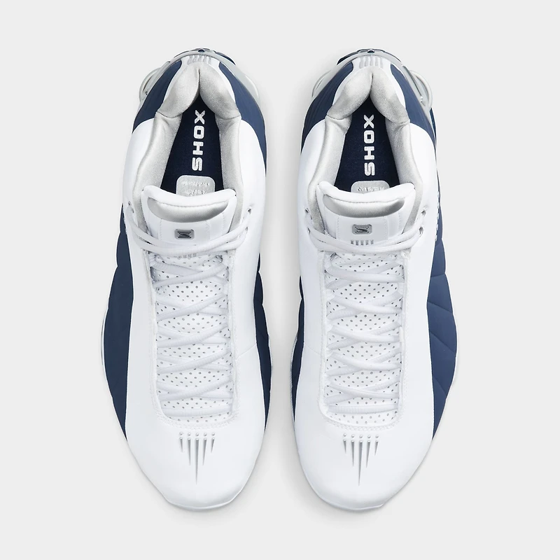 Nike Shox BB4 White / Midnight Navy - Metallic Silver