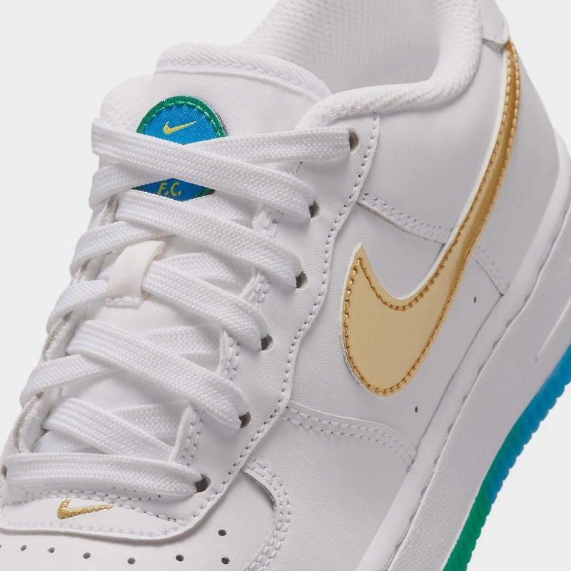 Nike Air Force 1 GS World Cup Blanc / Or Métallique - Jaune Sonique Vif