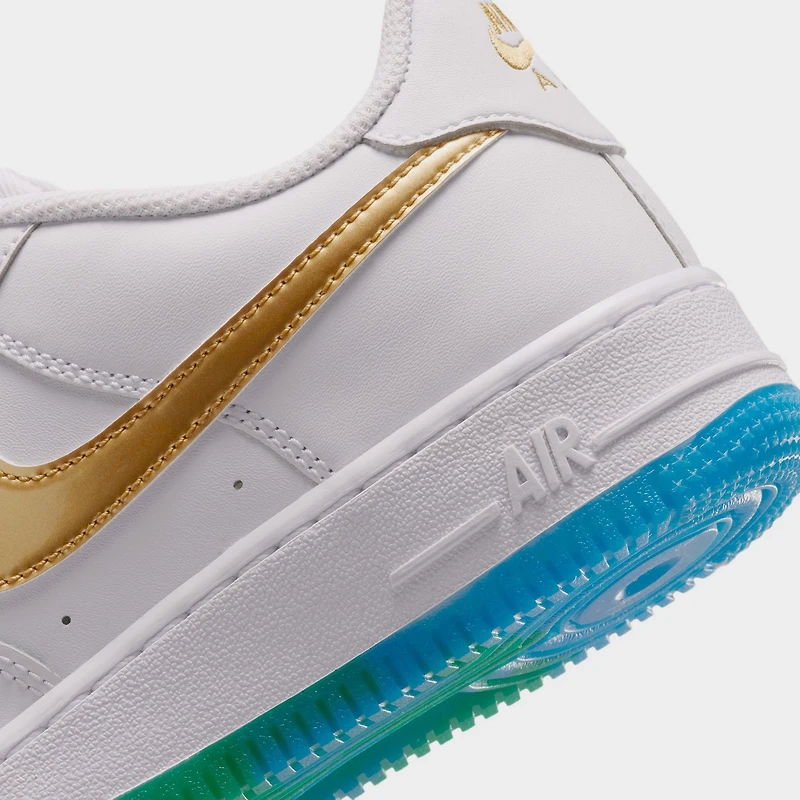 Nike Air Force 1 GS World Cup Blanc / Or Métallique - Jaune Sonique Vif