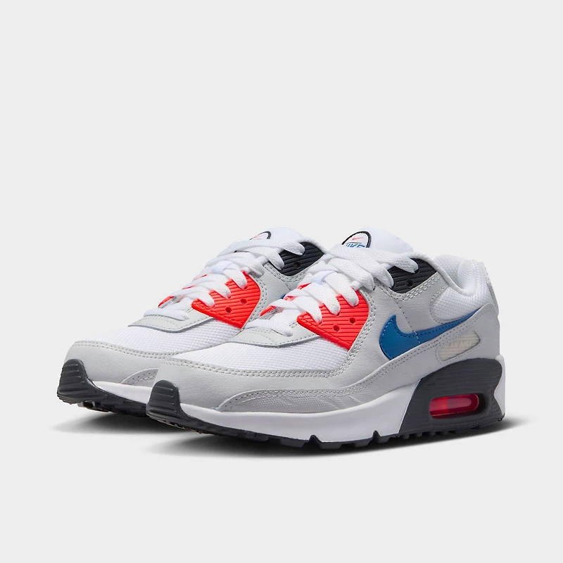 Nike Air Max 90 GS Blanc / Bleu Roi - Poussière de Photon