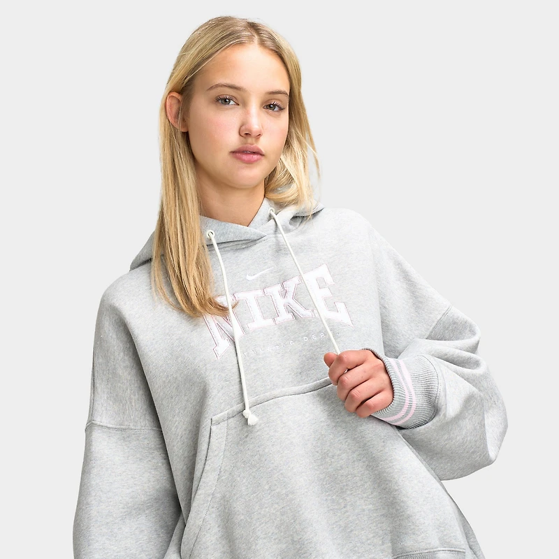 Nike Sportswear Femmes Phoenix Fleece Chandail à capuche surdimensionné GX1 / Platine pur