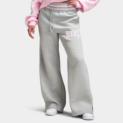 Nike Sportswear Women's Phoenix Fleece High Rise Wide Leg Pants / Pure Platinum