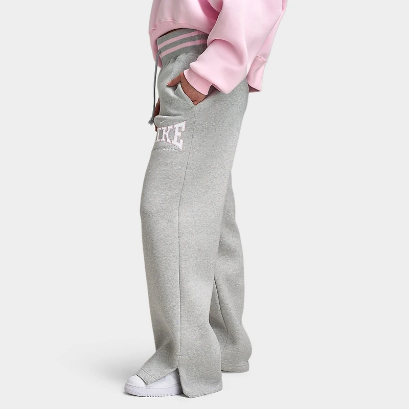 Nike Sportswear Femmes Phoenix Fleece Pantalon Taille haute à Jambes Larges / Platine pur