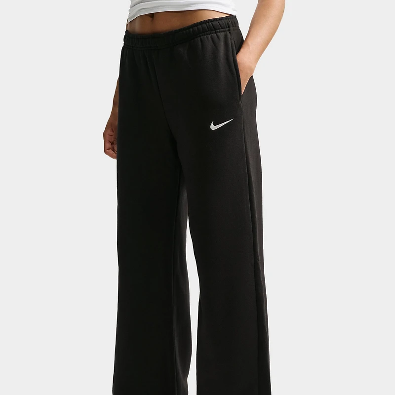 Nike Femmes Studio Polaire Pantalon large Noir / Voile