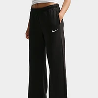 Nike Femmes Studio Polaire Pantalon large Noir / Voile