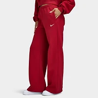 Nike Women's Studio Fleece Wide Leg Pants / Tough Red