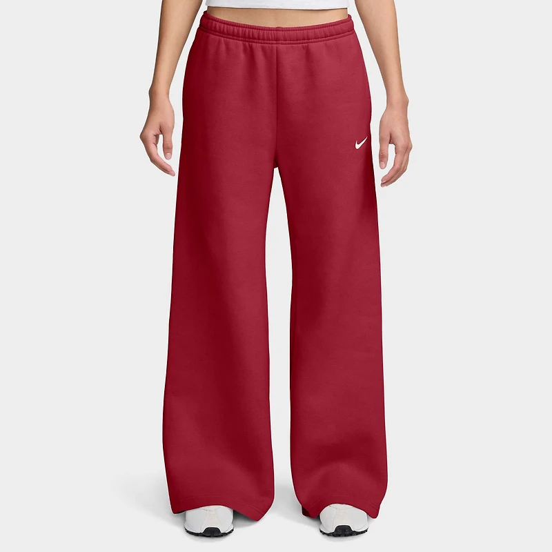 Nike Women's Studio Fleece Wide Leg Pants / Tough Red