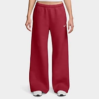 Nike Women's Studio Fleece Wide Leg Pants / Tough Red