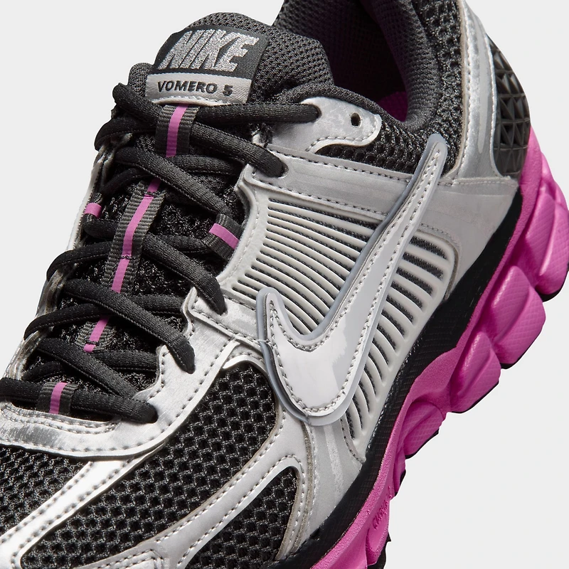 Nike Femme Zoom Vomero 5 Noir cassé / Argent métallique - Rose vif