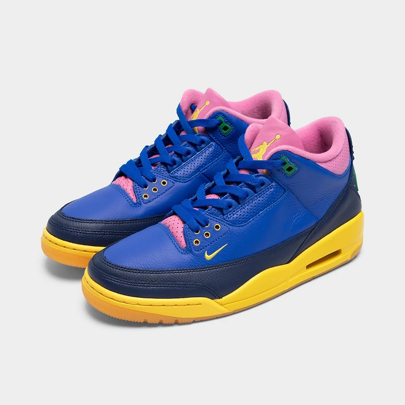 Jordan 3 Rétro OG Brésil Bleu Vif / Chanceux Vert-Bleu Void
