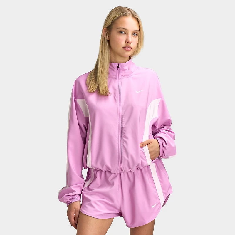 Nike Femmes Veste Tissée de Sport Magenta Clair / Rose Mousse