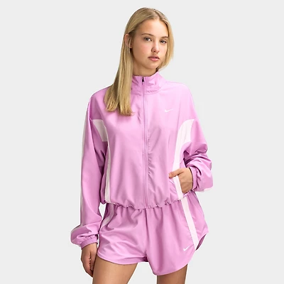 Nike Femmes Veste Tissée de Sport Magenta Clair / Rose Mousse