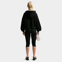Nike Women's Studio Fleece Oversized Cropped Full Zip / Black