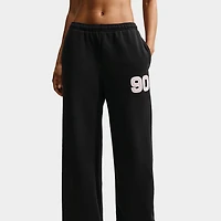 Nike Femmes Studio Polaire Taille Mi-Haute Pantalon Jambes Larges / Noir