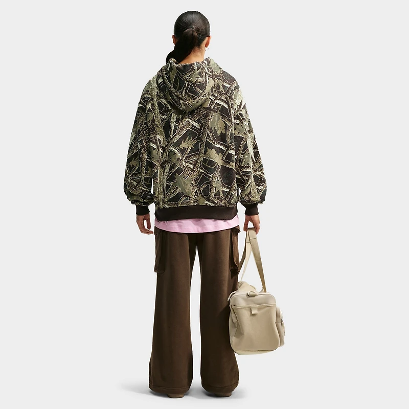 Nike Women's Studio Fleece Oversized Hoodie / Camo Green - Pink Rise