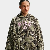 Nike Women's Studio Fleece Oversized Hoodie / Camo Green - Pink Rise