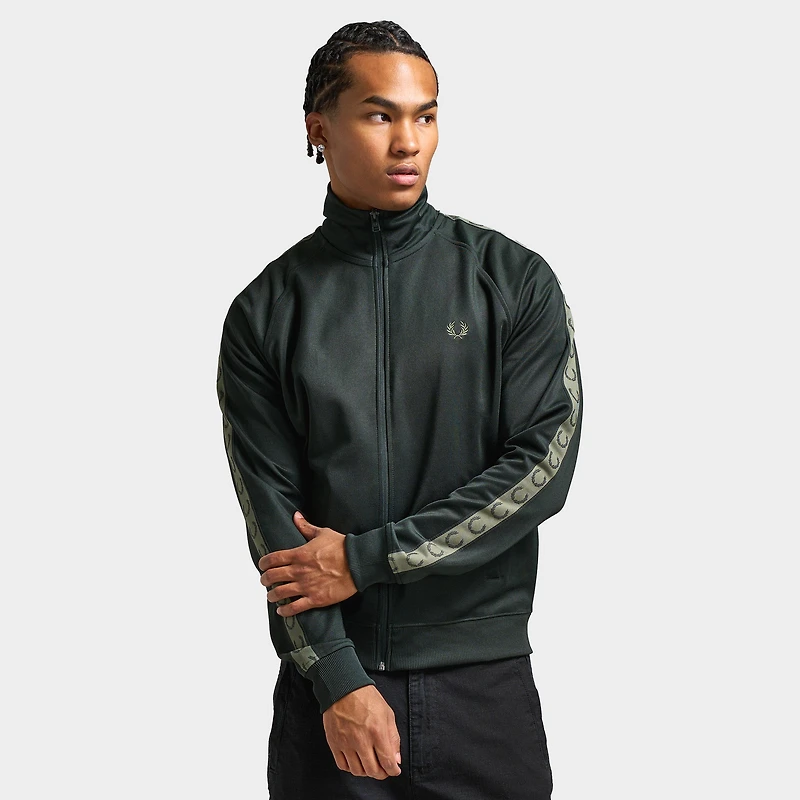 Fred Perry Contrast Tape Track Jacket / Night Green