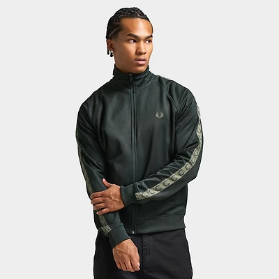 Fred Perry Contrast Tape Track Jacket / Night Green