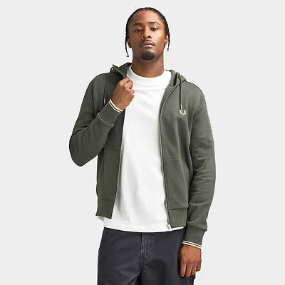 Fred Perry Fullzip Hoodie Field Green / Oatmeal
