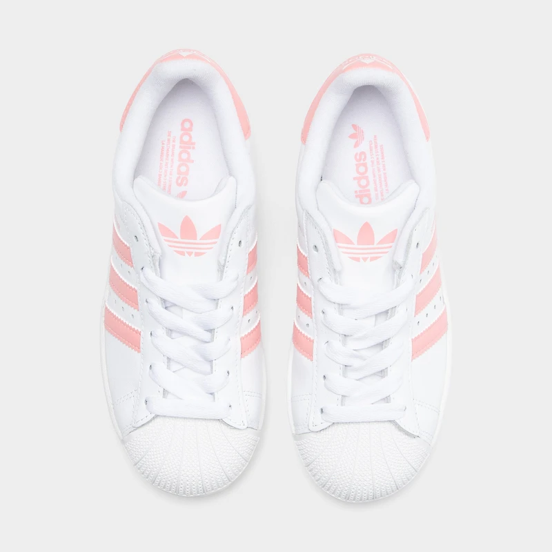 adidas Junior's Superstar 2 White / Semi Pink Spark