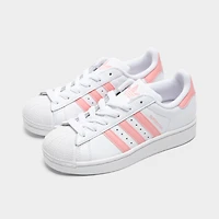adidas Junior's Superstar 2 White / Semi Pink Spark