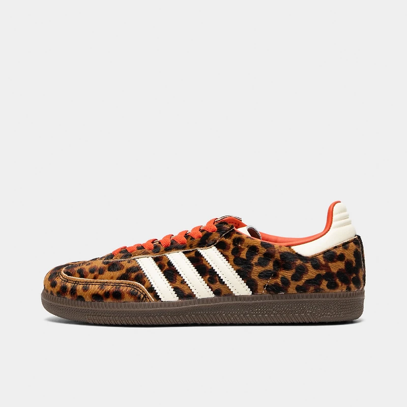 adidas Originals Women's Samba OG Leopard Core Black / Preloved Red - Cream White