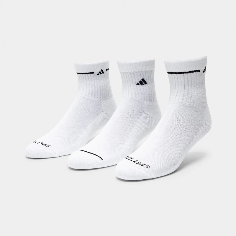 adidas Women's Cushioned Sport 3.0 High QTR Socks(3P)/ White