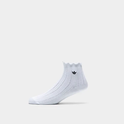 adidas Originals Ruffle Quarter Socks (3 Pair) / White