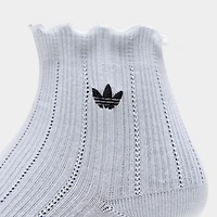 adidas Originals Ruffle Quarter Socks (3 Pair) / White