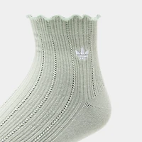 adidas Originals Chaussettes Ruffle Quarter (3 paires) Gris/Blanc-Vert