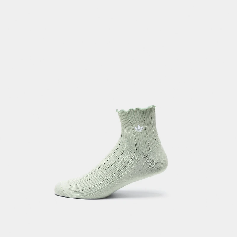 adidas Originals Ruffle Quarter Socks (3P) Grey/White-Green