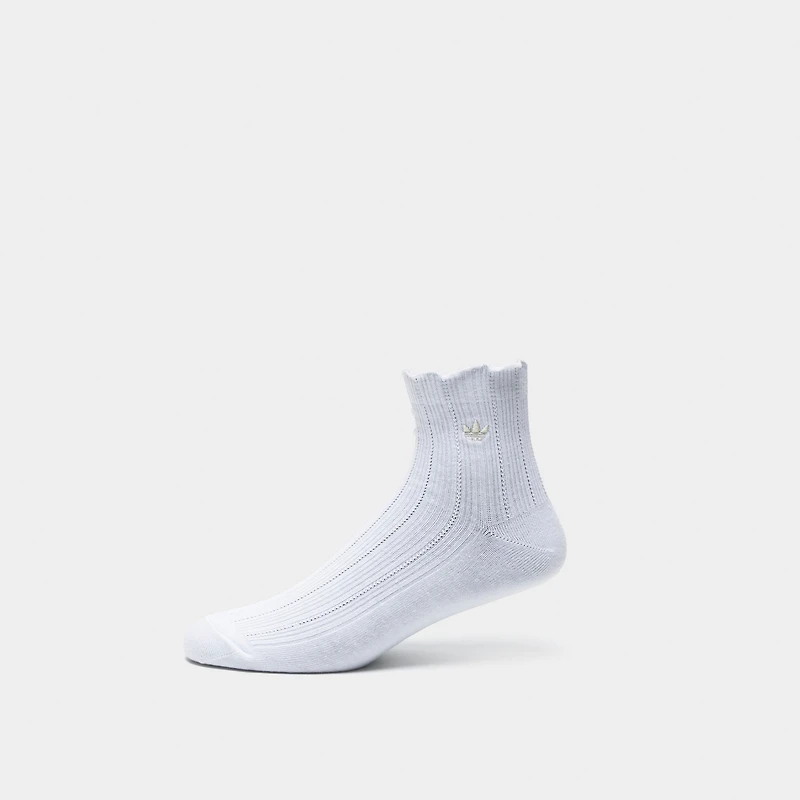 adidas Originals Ruffle Quarter Socks (3P) Grey/White-Green