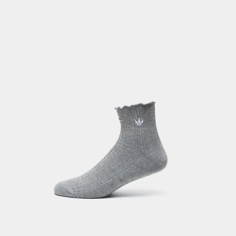 adidas Originals Ruffle Quarter Socks (3P) Grey/White-Green