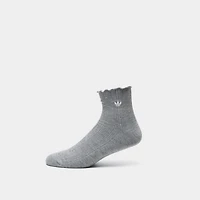 adidas Originals Ruffle Quarter Socks (3P) Grey/White-Green