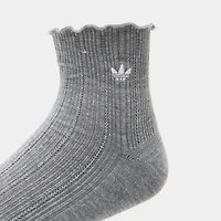 adidas Originals Ruffle Quarter Socks (3P) Grey/White-Green