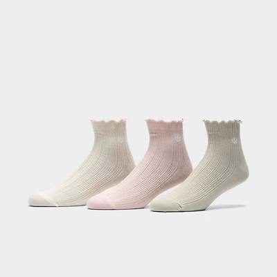 adidas Originals Ruffle Quarter Socks (3 Pair) / Multi