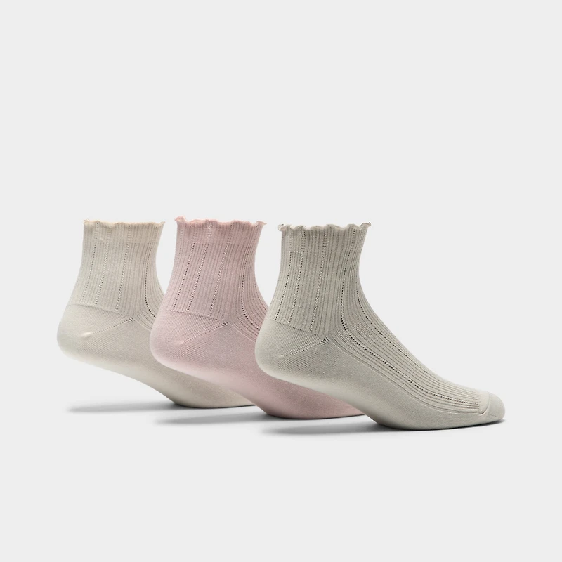 adidas Originals Ruffle Quarter Socks (3 Pair) / Multi