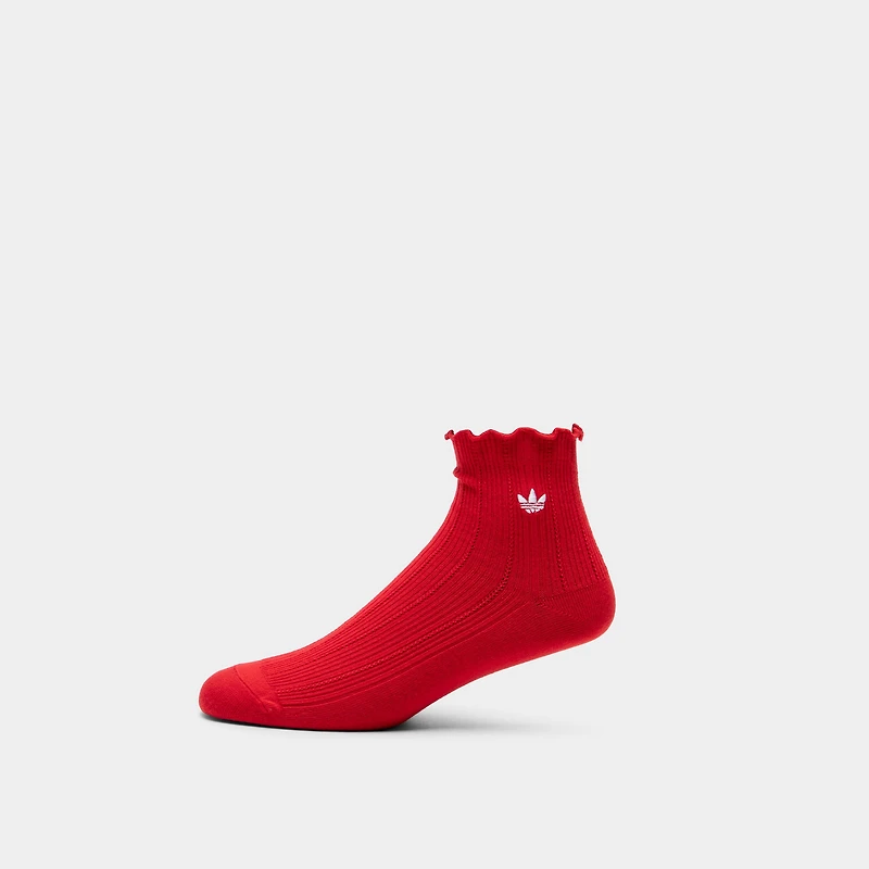 adidas Originals Ruffle Quarter Socks (3P) Better Scarlet / White - Black
