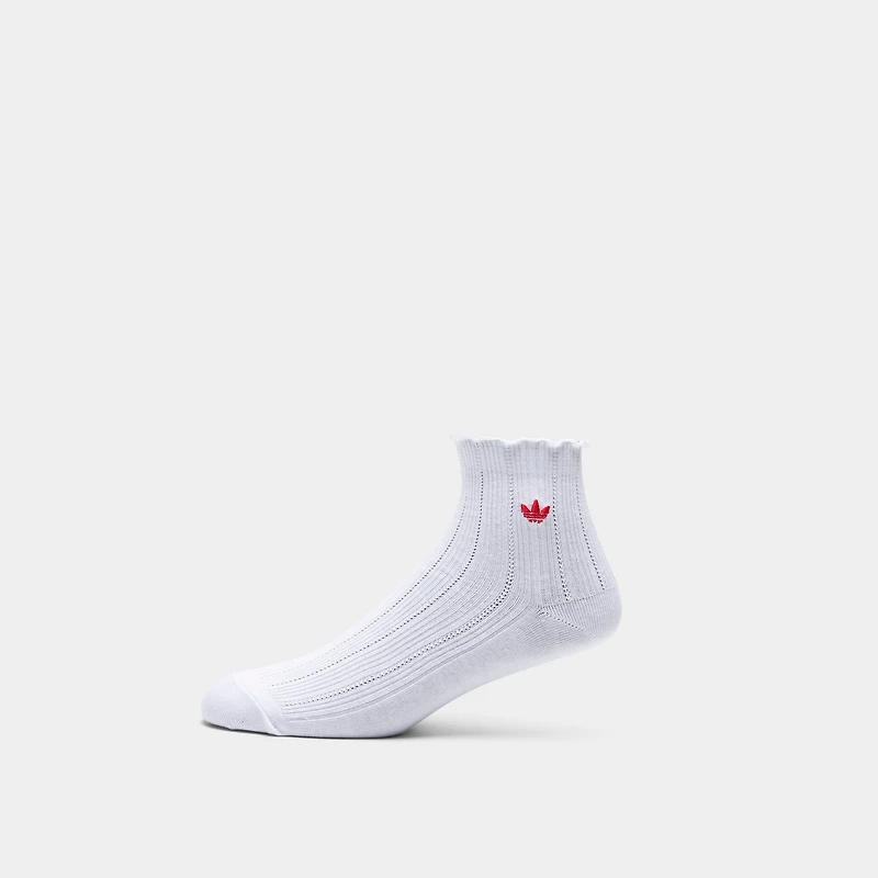 adidas Originals Ruffle Quarter Socks (3P) Better Scarlet / White - Black