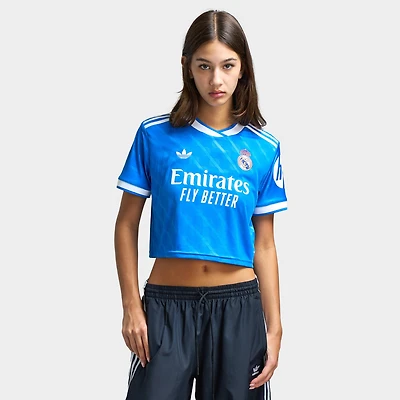 adidas Women's Real Madrid 25/26 3rd Cropped Jersey / Bluebird