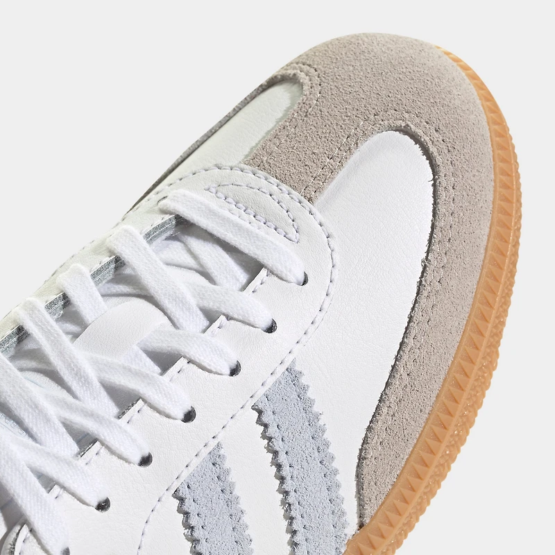 adidas Junior Samba Blanc / Ciel Cristal - Semelle gomme
