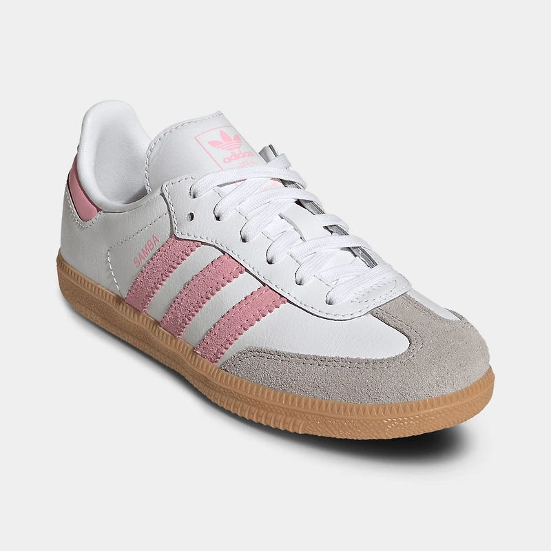 adidas Children's Samba White / Light Pink - Gum