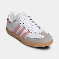 adidas Children's Samba White / Light Pink - Gum
