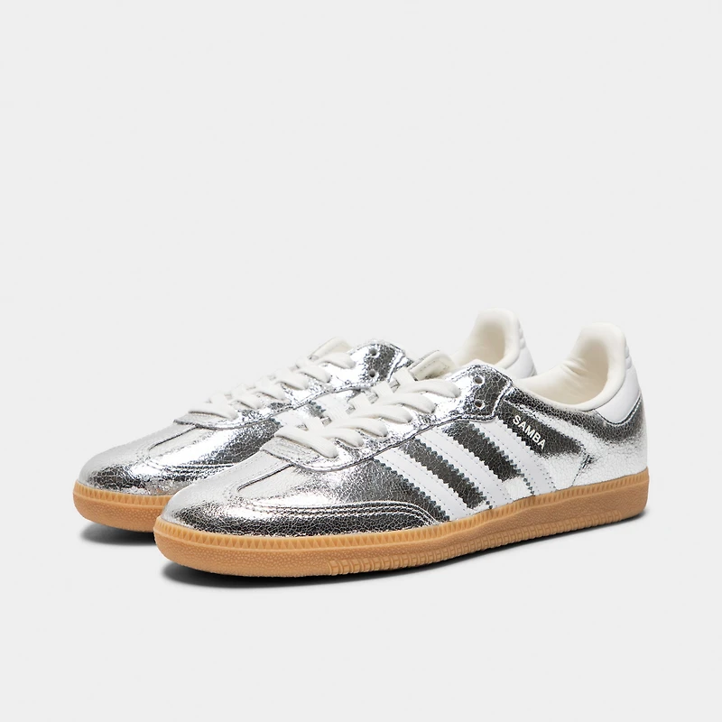 adidas Femmes Samba OG Argent Métallique / Blanc - Gomme