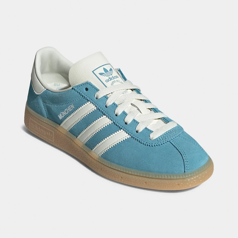 adidas Women's Muenchen Preloved Blue / Off White - Silver Metallic