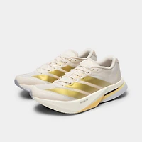 adidas Women's Adizero Boston 13 Chalk White / Gold Metallic - Orange Tint