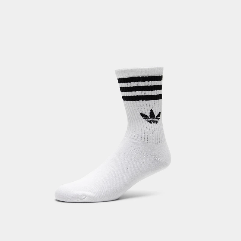 adidas Originals 3 Stripes Crew Socks (3 Pack) / White