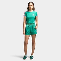 Adidas Women's Classic Shorts Semi Court Green / Bliss Pink