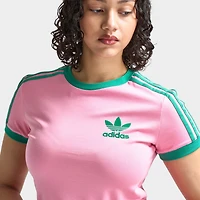 Adidas Women's Baby Tee Bliss Pink / Semi Court Green